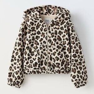 Zara Brown and Cream Puffer Jacket size 13-14 NWT